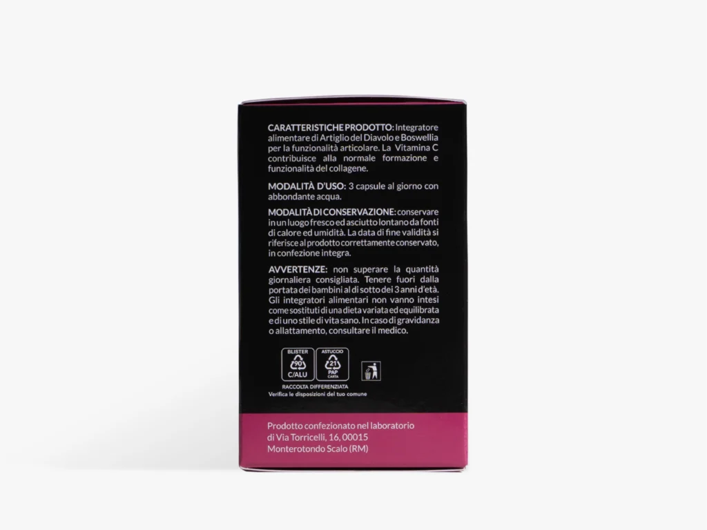 integratore Glucosamina Artiglio lato 1